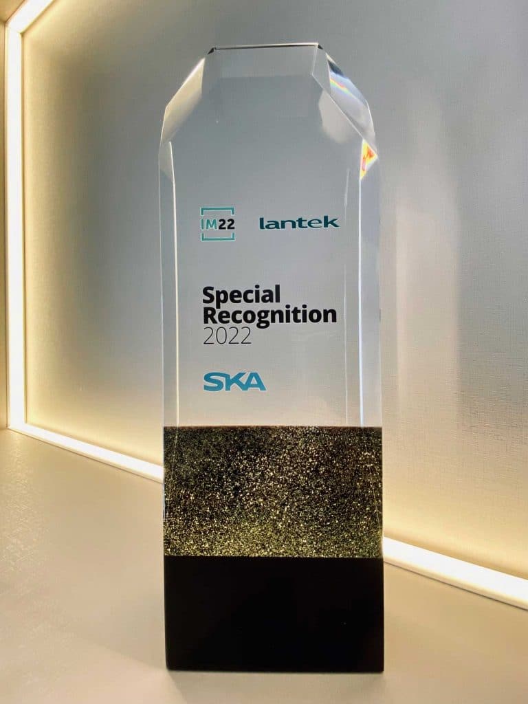 Imagem do prêmio Lantek Special Recognition, recebido pela SKA em 2022.