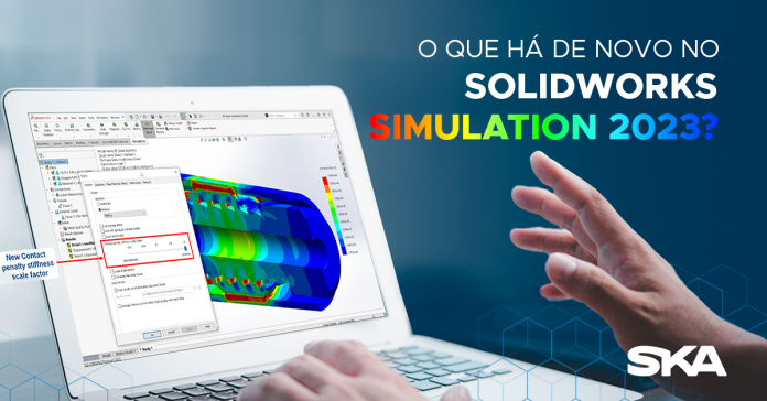 imagem ilustrativa da tela do software SOLIDWORKS Simulation 2023.