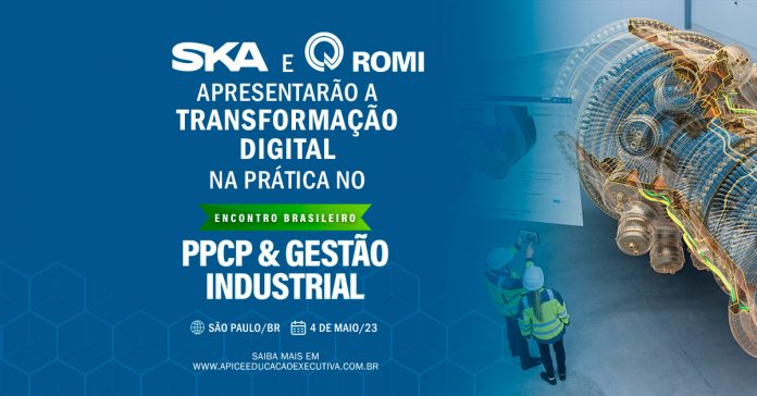 Arte gráfica sobre a 2ª edição do Encontro Brasileiro de PPCP & Gestão Industrial de 2023.