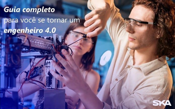 dois jovens ilustrando o trabalho de um engenheiro 4.0