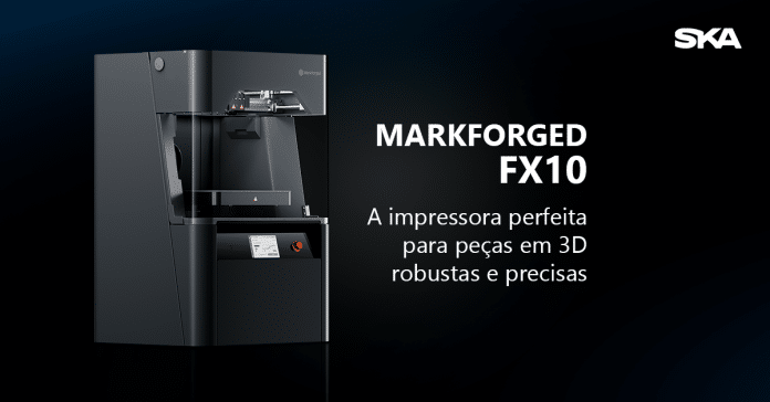 Impressora 3D industrial da Markforged produz peças em 3D robustas e assertivas.